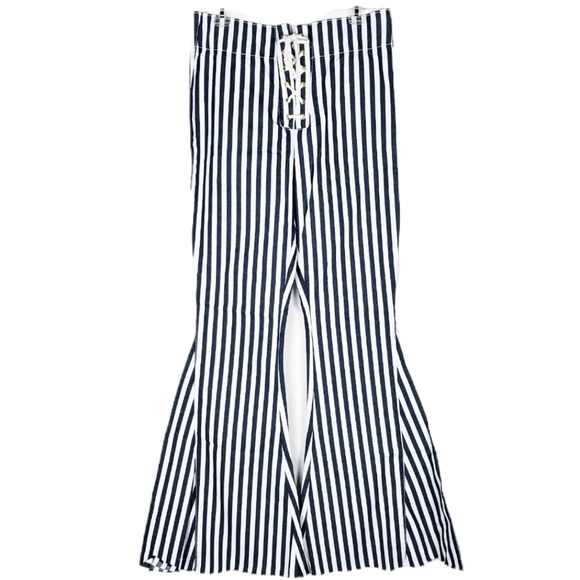 SMYM Show Me Your Mumu Berkeley Tie Up Bells Nautical Stripe - Picture 2 of 7